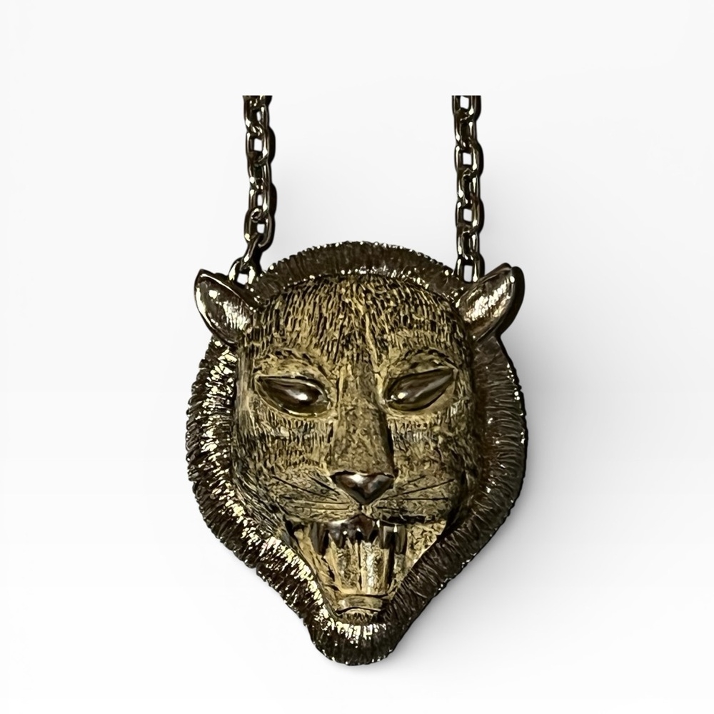 Vintage Gold Panther Pendant Necklace